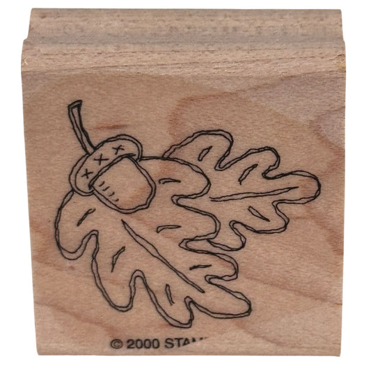 Stampin Up Rubber Stamp Oak Leaf Acorn Fall Nature Thanksgiving Cardmaking Craft