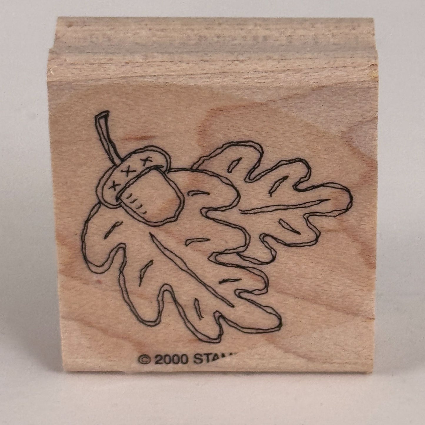 Stampin Up Rubber Stamp Oak Leaf Acorn Fall Nature Thanksgiving Cardmaking Craft