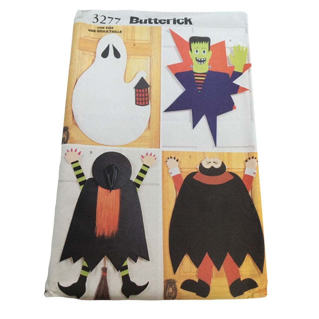 Butterick 3277 Halloween Door Decor Pattern Ghost Frankenstein Vampire No Sew