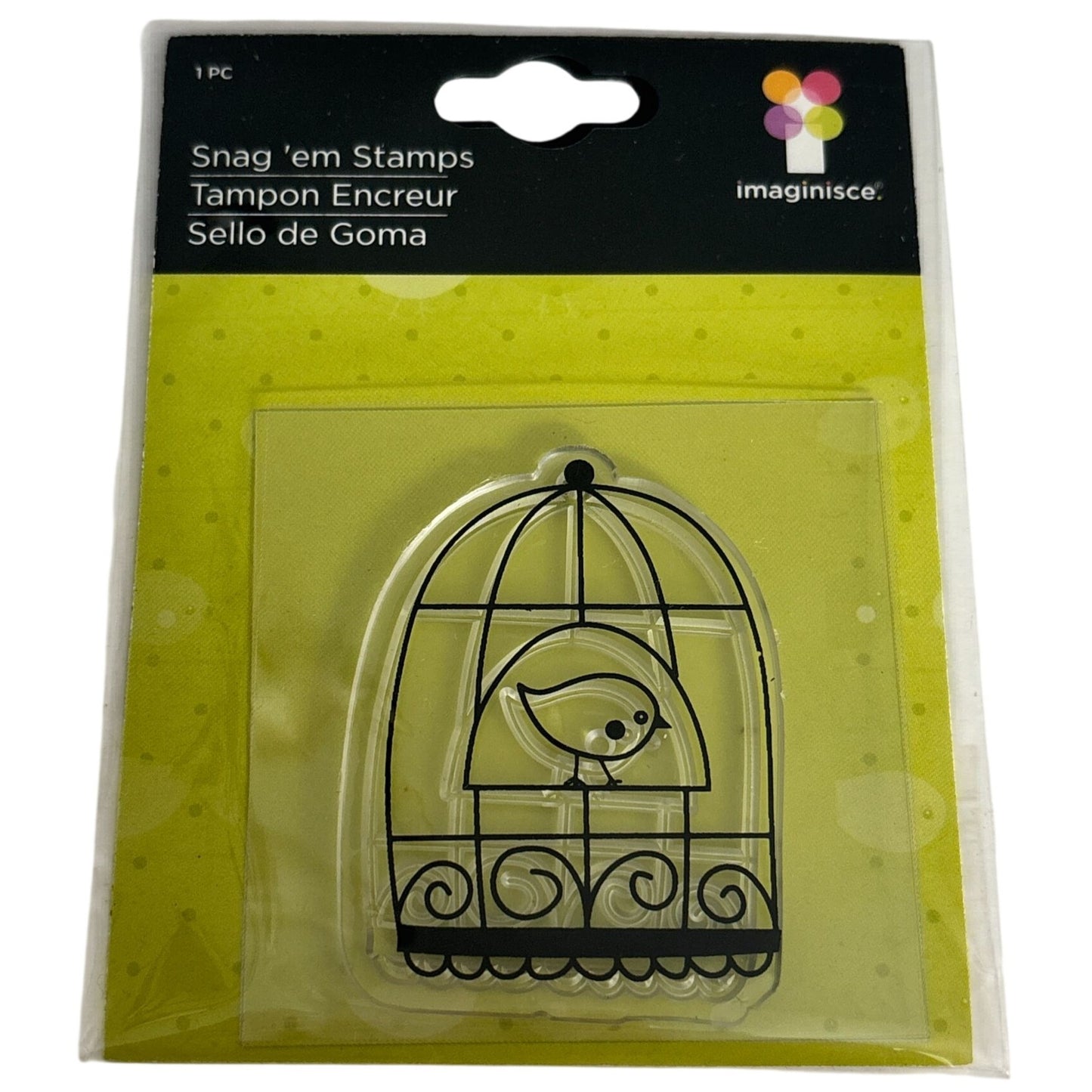 Imaginisce Snag Em Clear Stamp Birdcage Vintage Cage Bird Cardmaking Craft Junk Journaling Acrylic