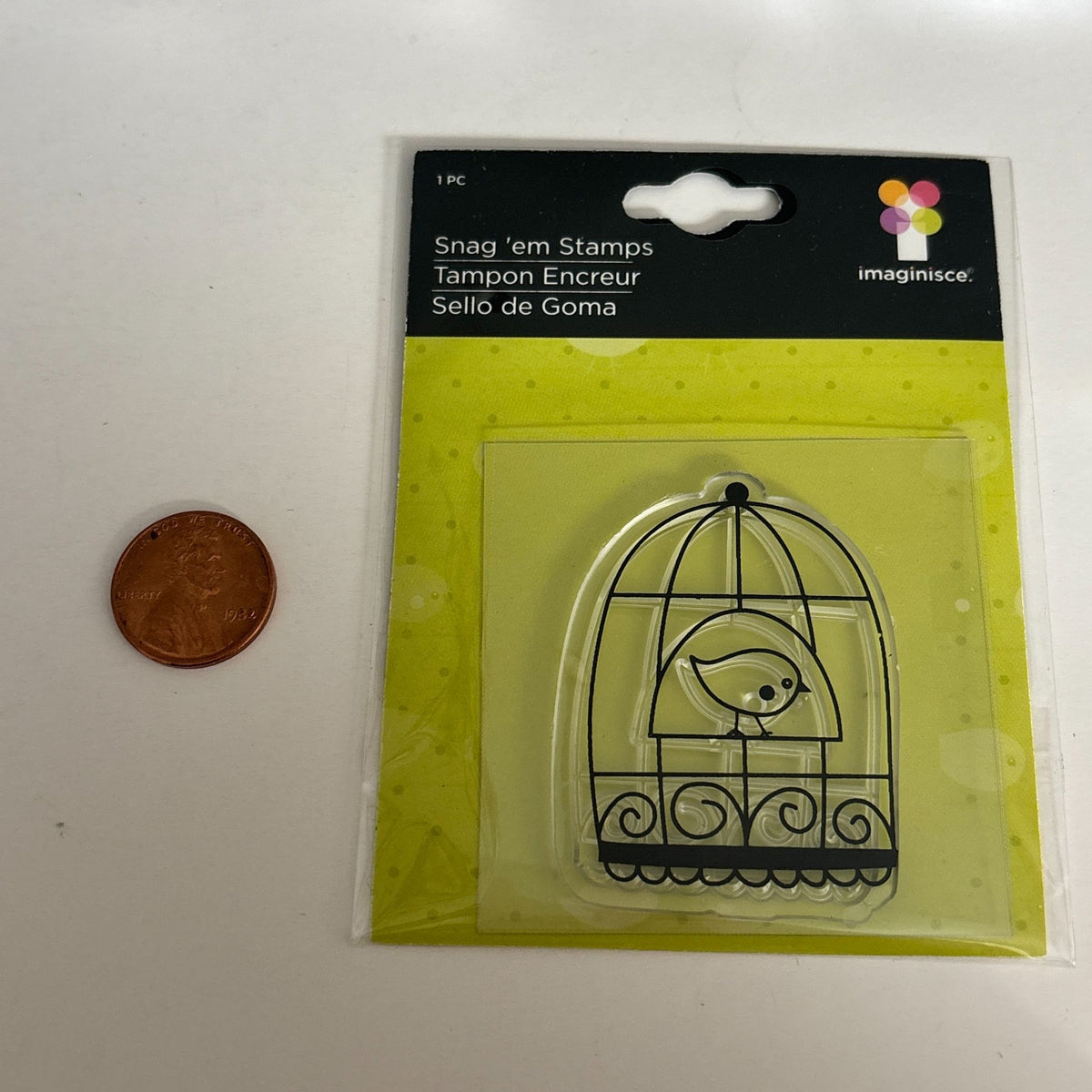 Imaginisce Snag Em Clear Stamp Birdcage Vintage Cage Bird Cardmaking Craft Junk Journaling Acrylic