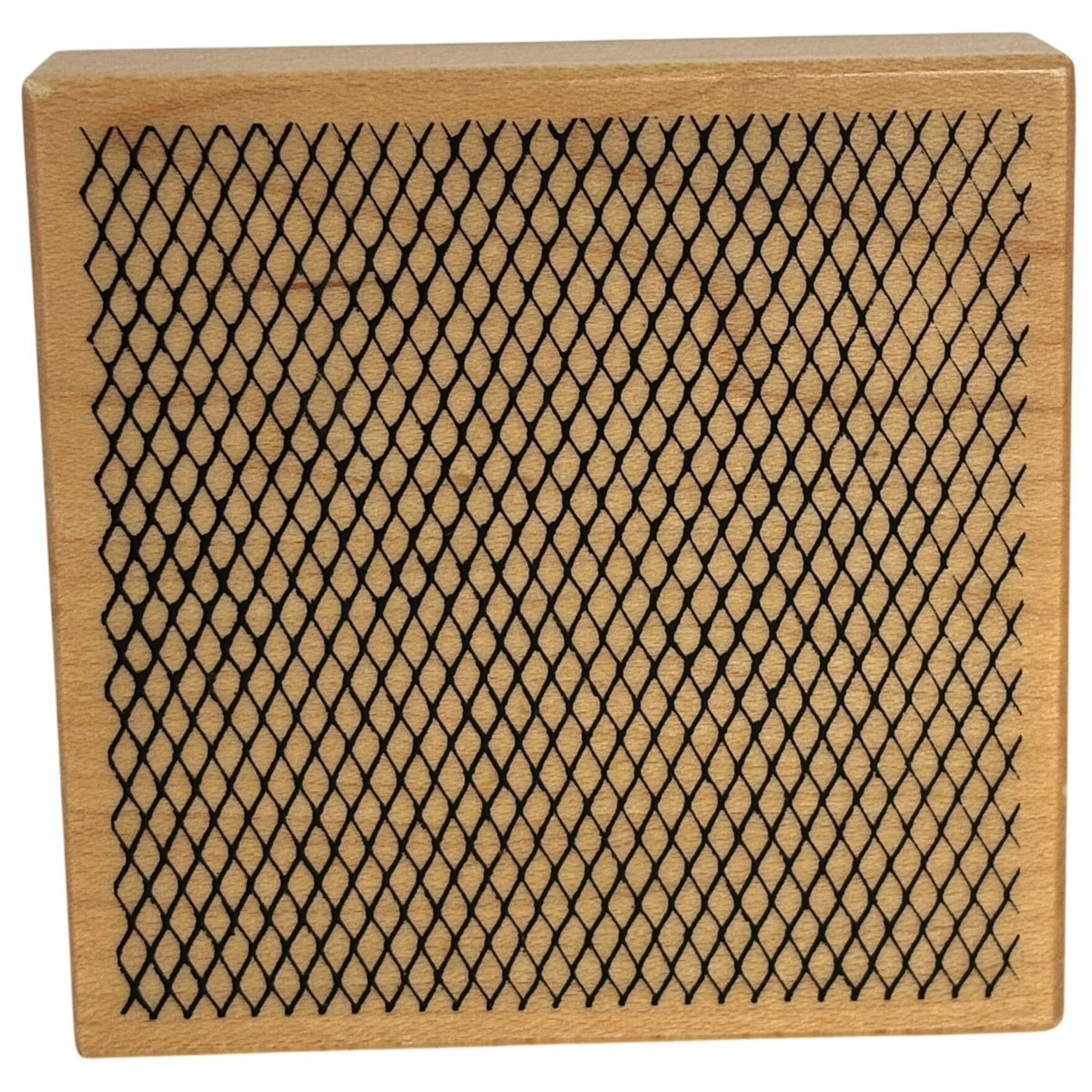 PSX Rubber Stamp Fishnet Pattern Background Mesh Net Texture Wood Mounted Square