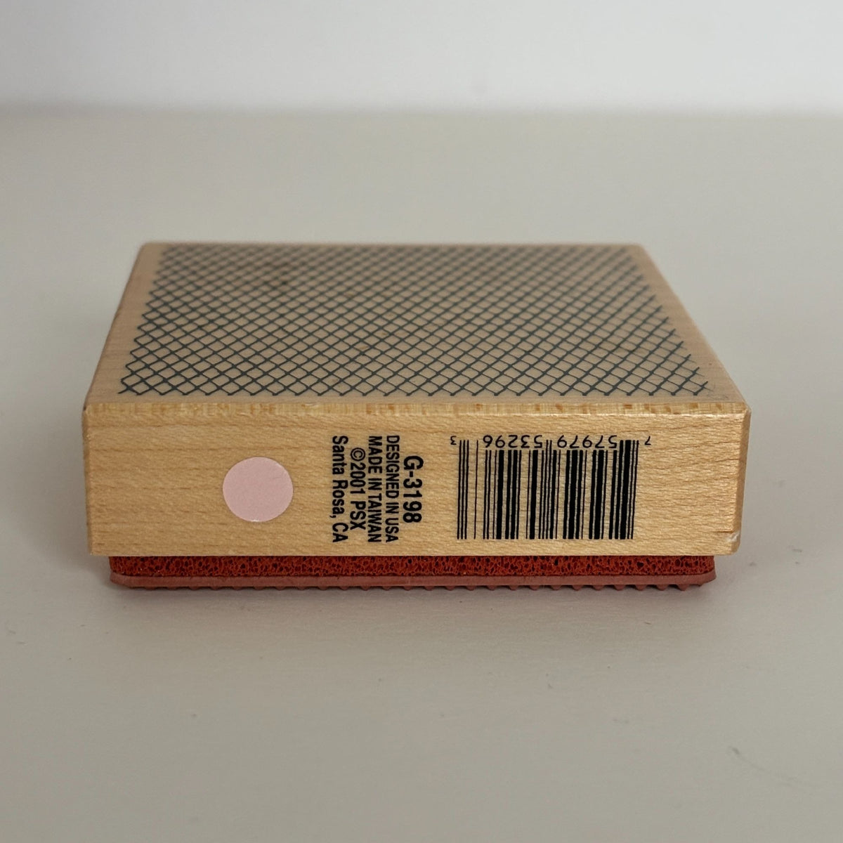 PSX Rubber Stamp Fishnet Pattern Background Mesh Net Texture Wood Mounted Square