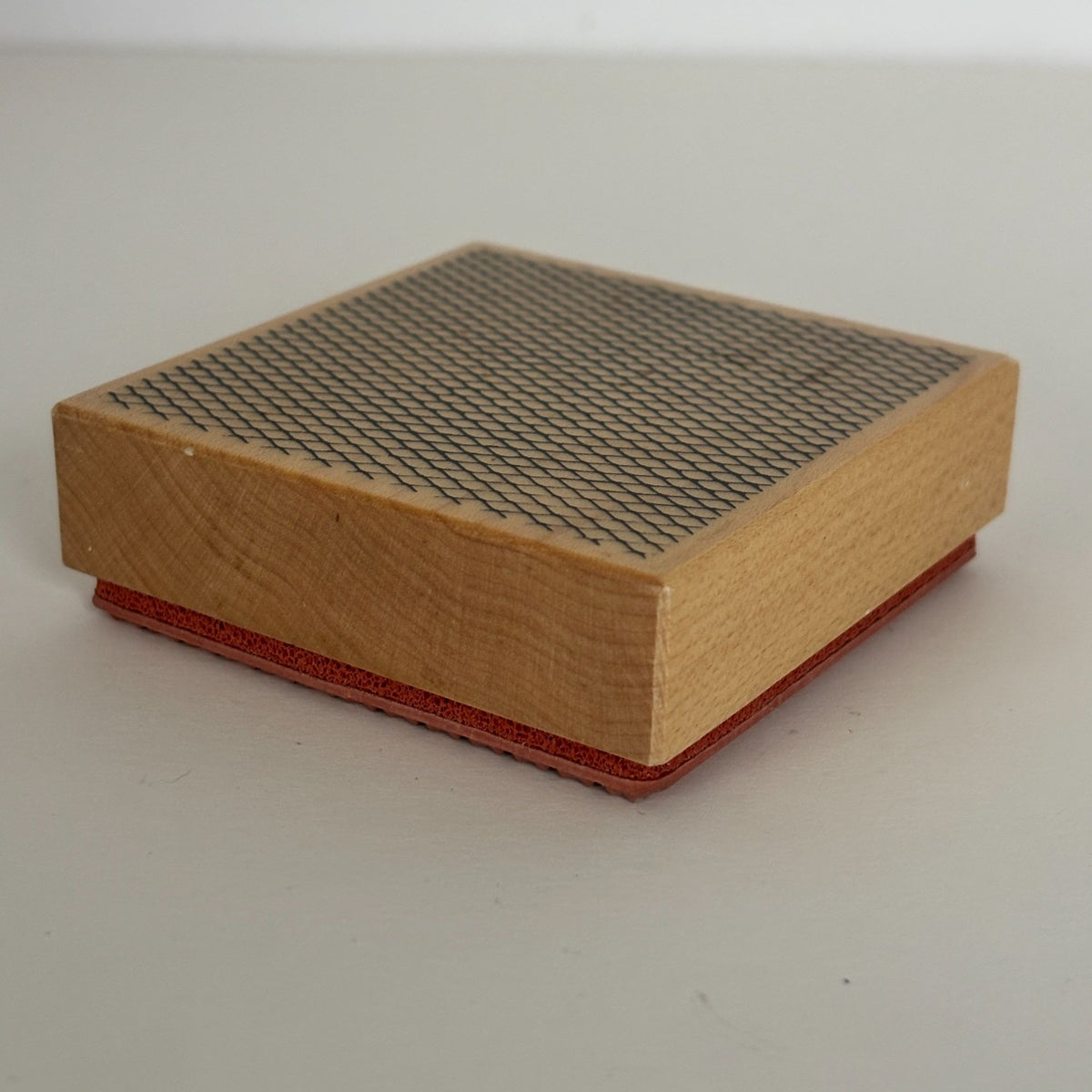 PSX Rubber Stamp Fishnet Pattern Background Mesh Net Texture Wood Mounted Square