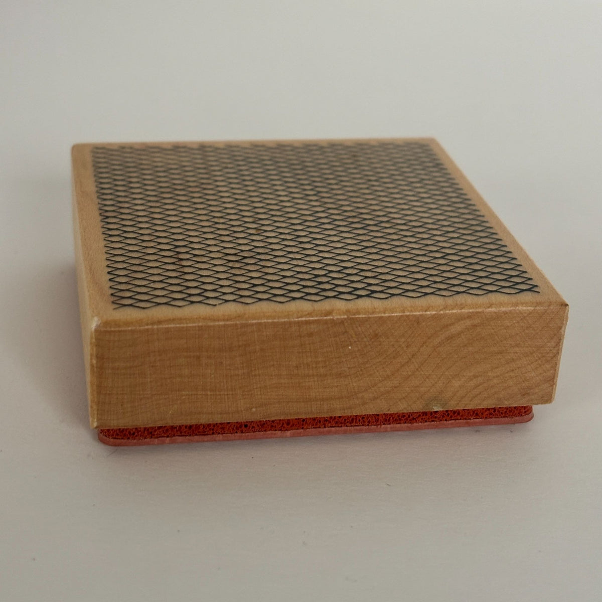 PSX Rubber Stamp Fishnet Pattern Background Mesh Net Texture Wood Mounted Square