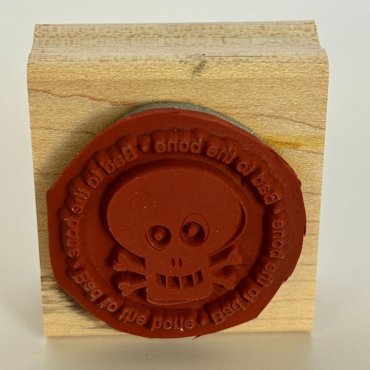 Stampin Up Rubber Stamp Bad To The Bone Skull Halloween Treat Bag Card Making