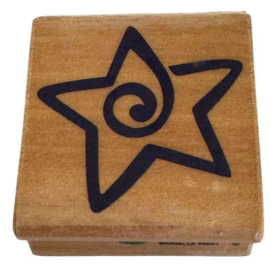 Rubber Stampede Rubber Stamp Swirl In Star Whimsy Whimsical Card Making Shape