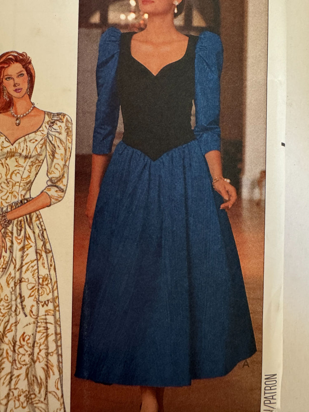 Butterick Sewing Pattern 4517 Formal Dress Tea or Floor Length 1980s 6 8 10 UC
