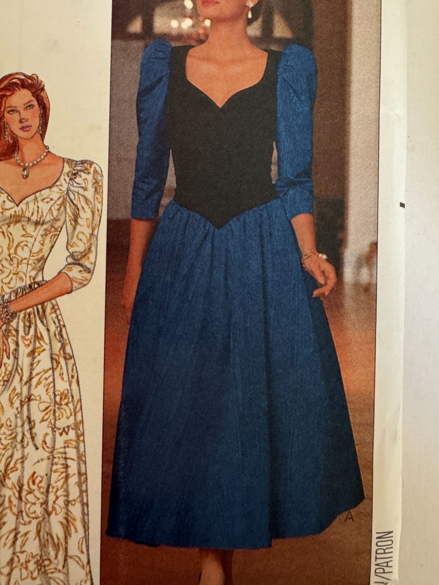 Butterick Sewing Pattern 4517 Formal Dress Tea or Floor Length 1980s 6 8 10 UC