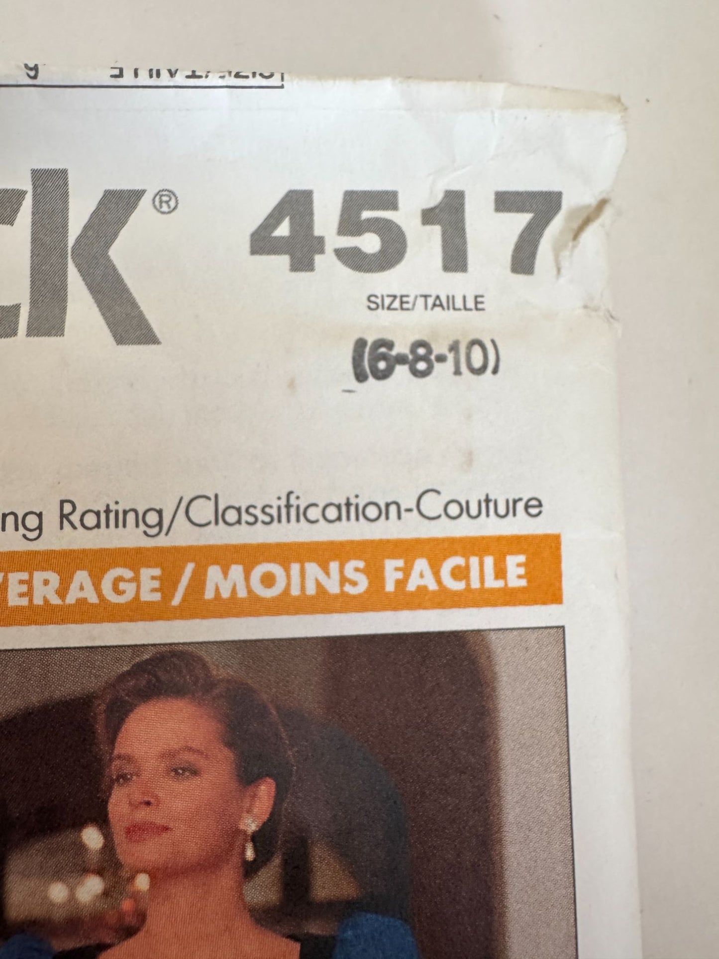 Butterick Sewing Pattern 4517 Formal Dress Tea or Floor Length 1980s 6 8 10 UC