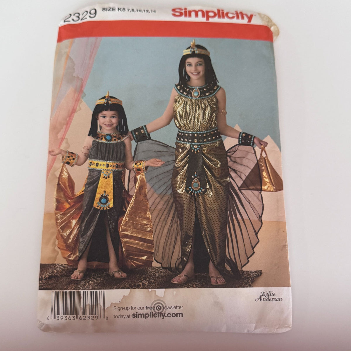 Simplicity Sewing Pattern 2329 Egyptian Cleopatra Costume Dress Girls 7-14 Uncut Halloween Ancient Egypt