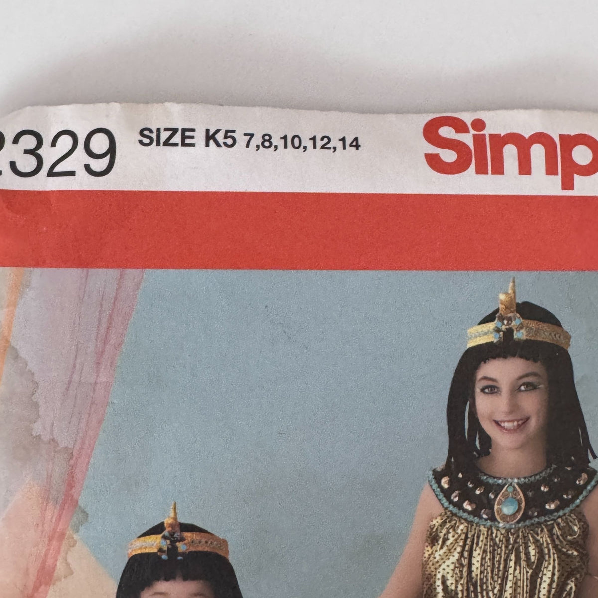 Simplicity Sewing Pattern 2329 Egyptian Cleopatra Costume Dress Girls 7-14 Uncut Halloween Ancient Egypt
