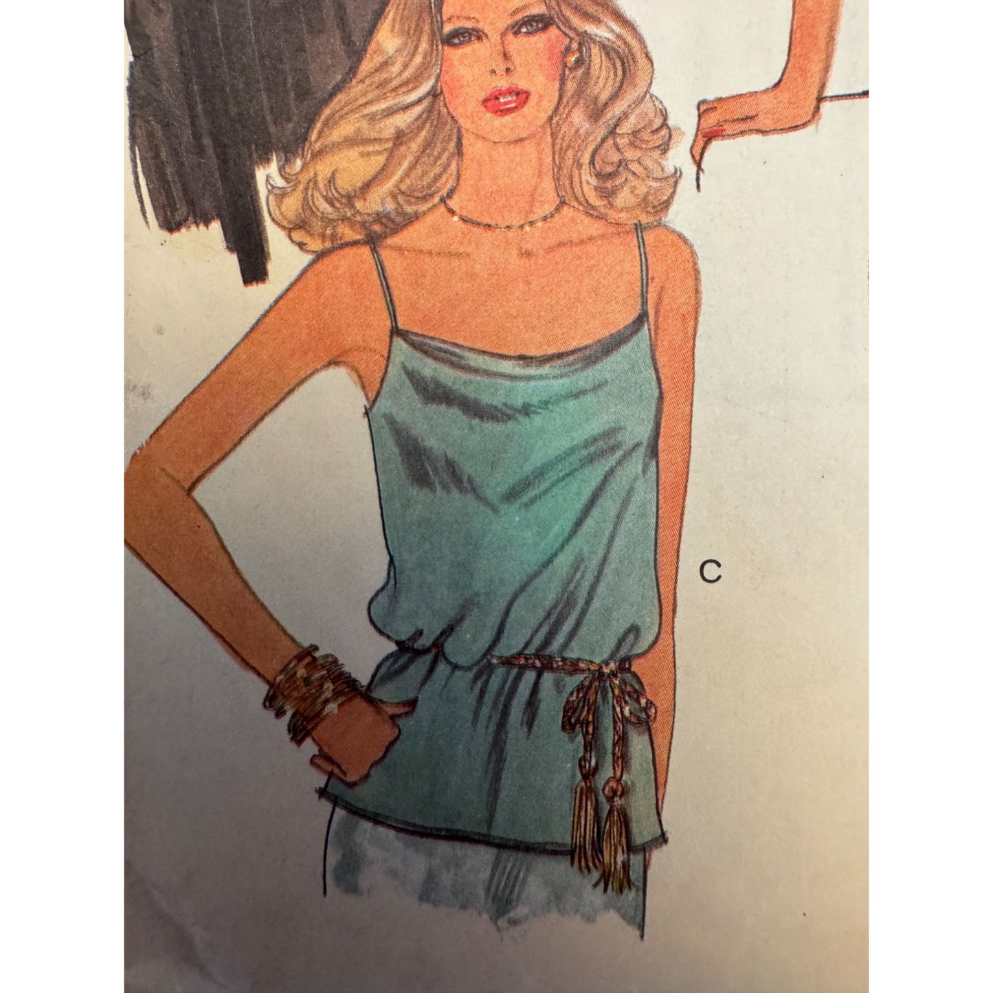 Vogue Sewing Pattern 7245 Halter Top Disco Blouse Blouson 1970s Vintage Uncut 10