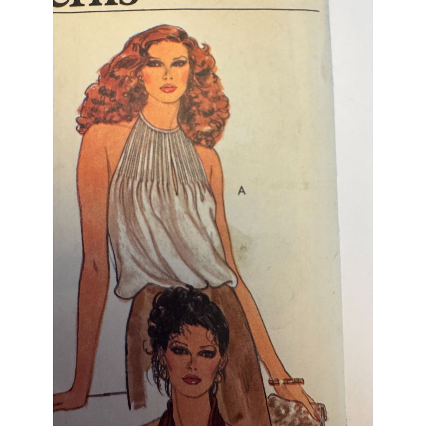 Vogue Sewing Pattern 7245 Halter Top Disco Blouse Blouson 1970s Vintage Uncut 10