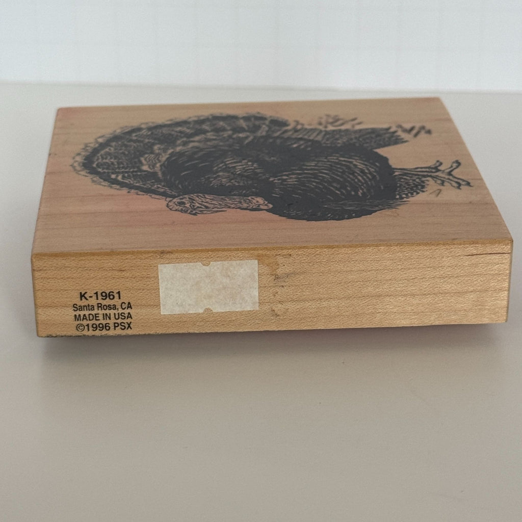 PSX Rubber Stamp Turkey Wild Bird Thanksgiving Card Making Fall Harvest Wood Mounted K-1961