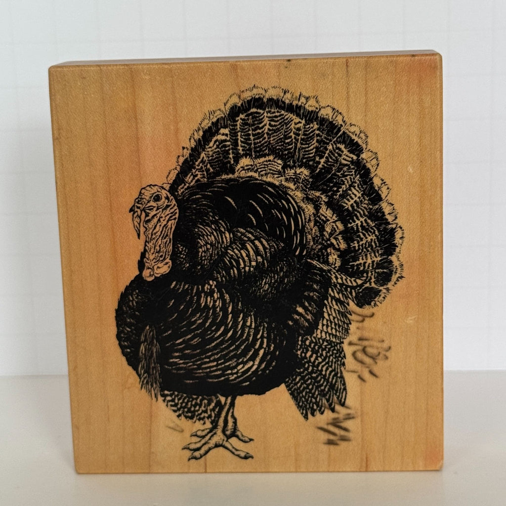 PSX Rubber Stamp Turkey Wild Bird Thanksgiving Card Making Fall Harvest Wood Mounted K-1961