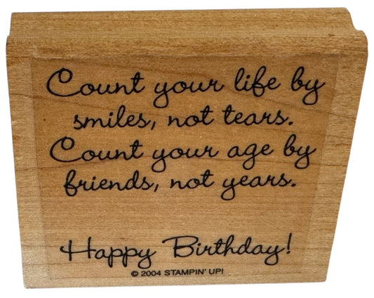 Stampin Up Rubber Stamp Happy Birthday Card Making Words Count Age by Friends