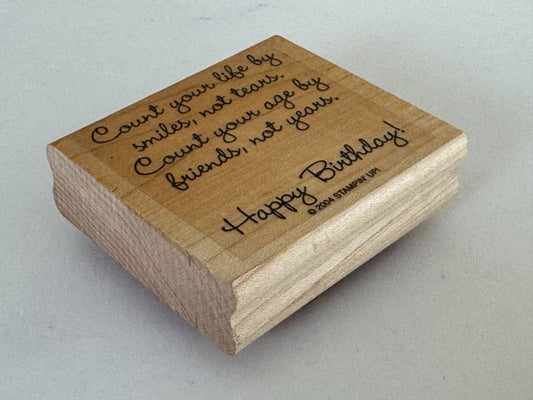 Stampin Up Rubber Stamp Happy Birthday Card Making Words Count Age by Friends