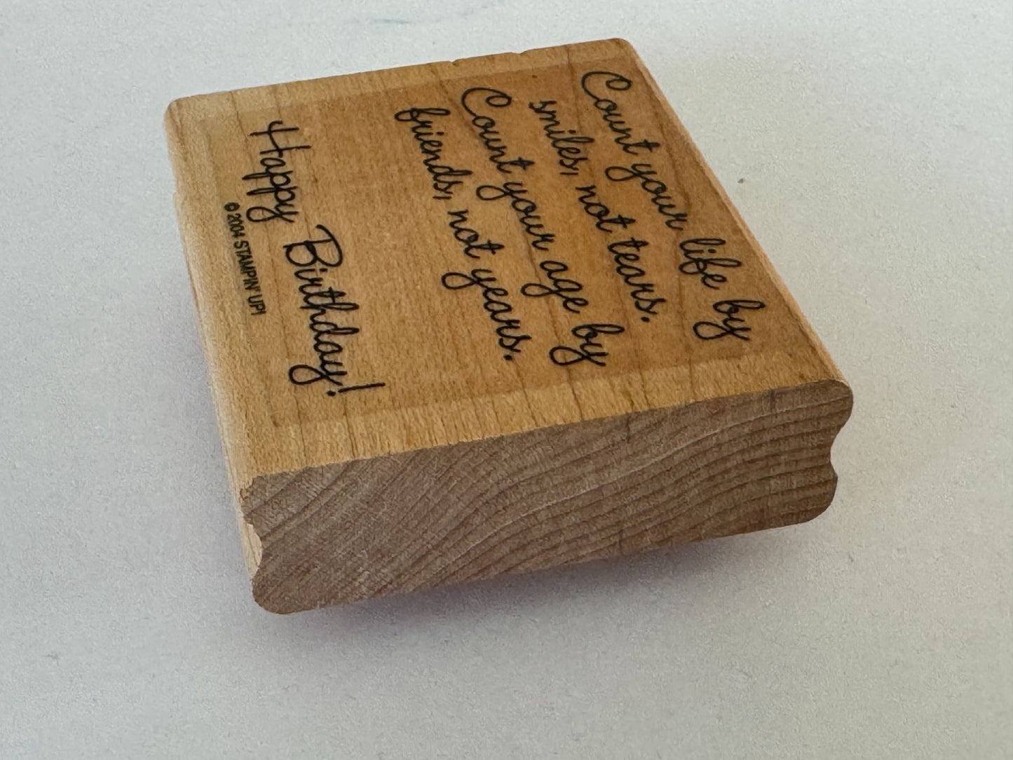 Stampin Up Rubber Stamp Happy Birthday Card Making Words Count Age by Friends