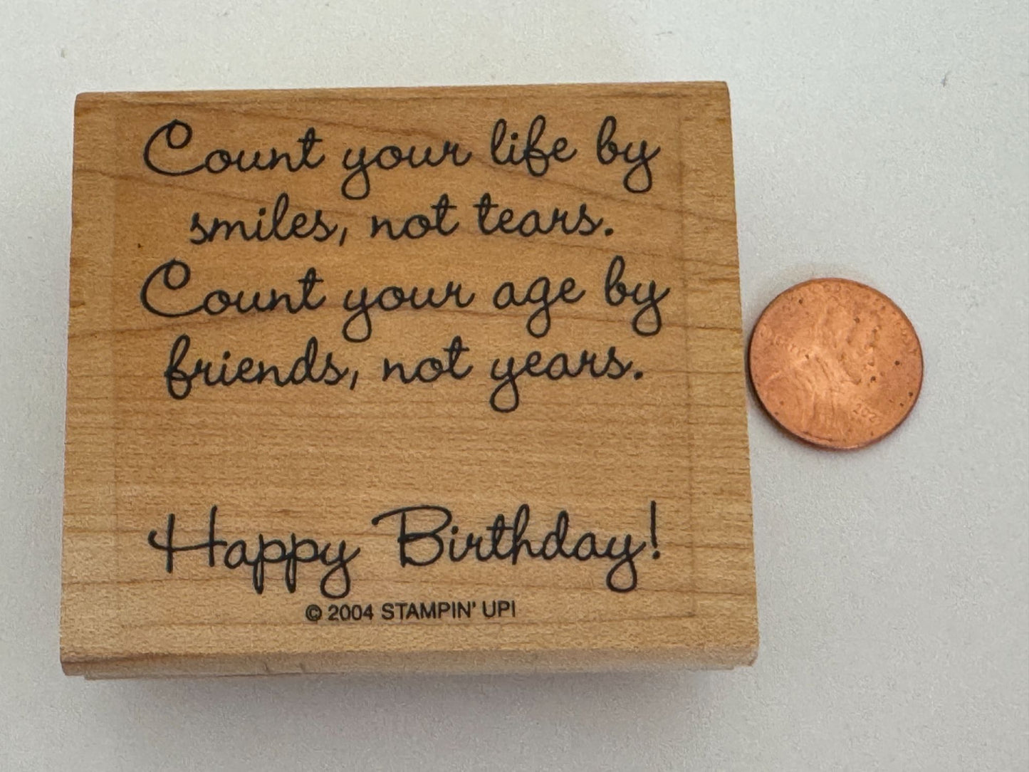 Stampin Up Rubber Stamp Happy Birthday Card Making Words Count Age by Friends