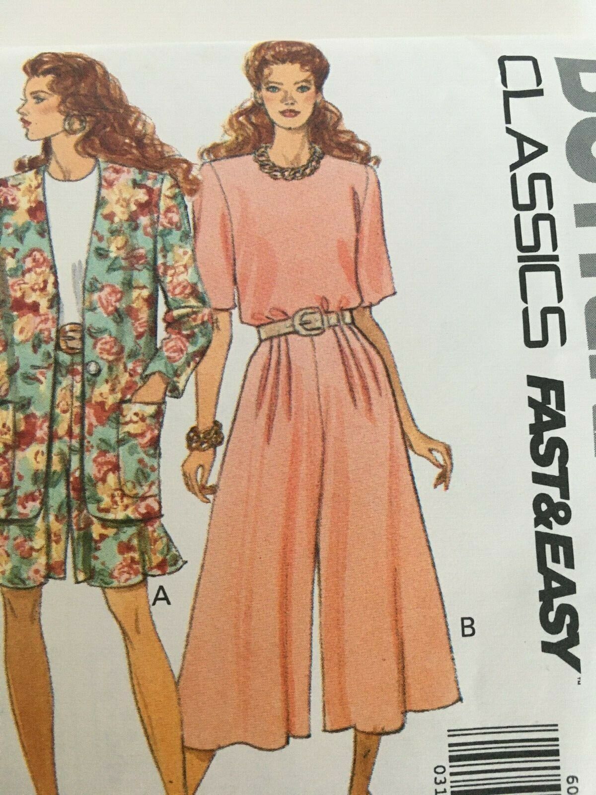 Butterick Sewing Pattern 6003 Capsule Wardrobe Top Skirt 1990s Fast Easy 6-10 UC