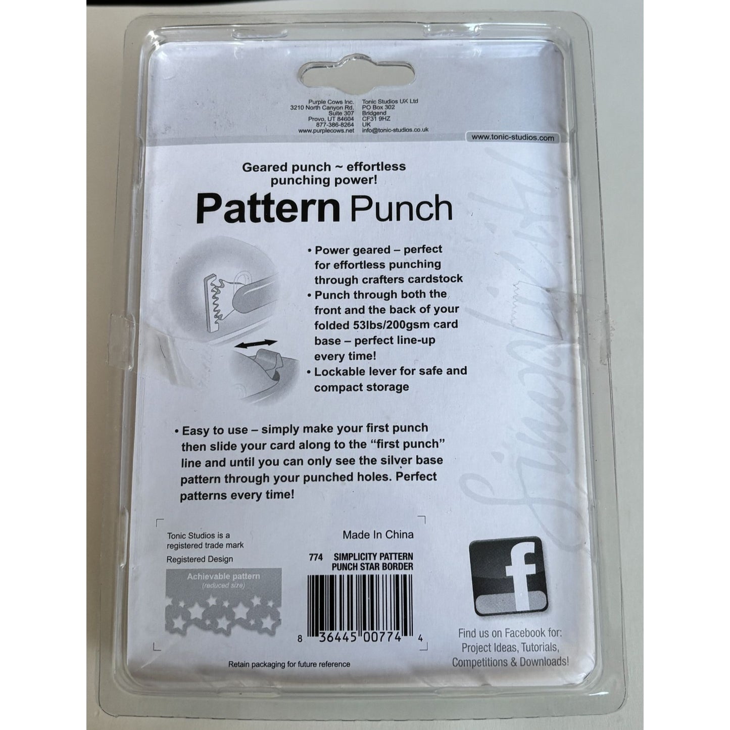 Tonic Studios Paper Punch Star Border Craft Cardmaking Simplicity Pattern Geared