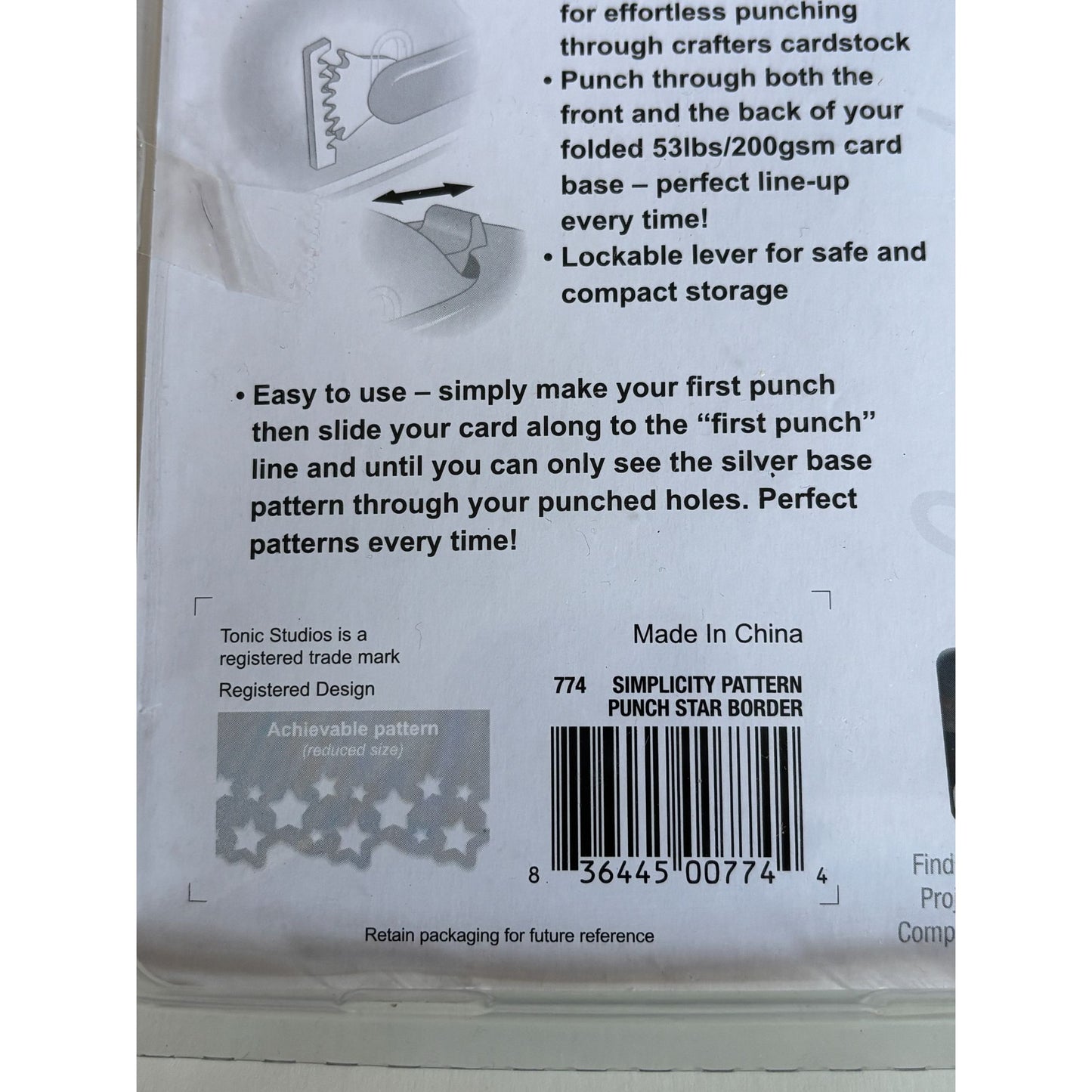 Tonic Studios Paper Punch Star Border Craft Cardmaking Simplicity Pattern Geared