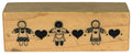 PSX Rubber Stamp Hearts Country Dolls Row Border Hearts Folk Art Card Making