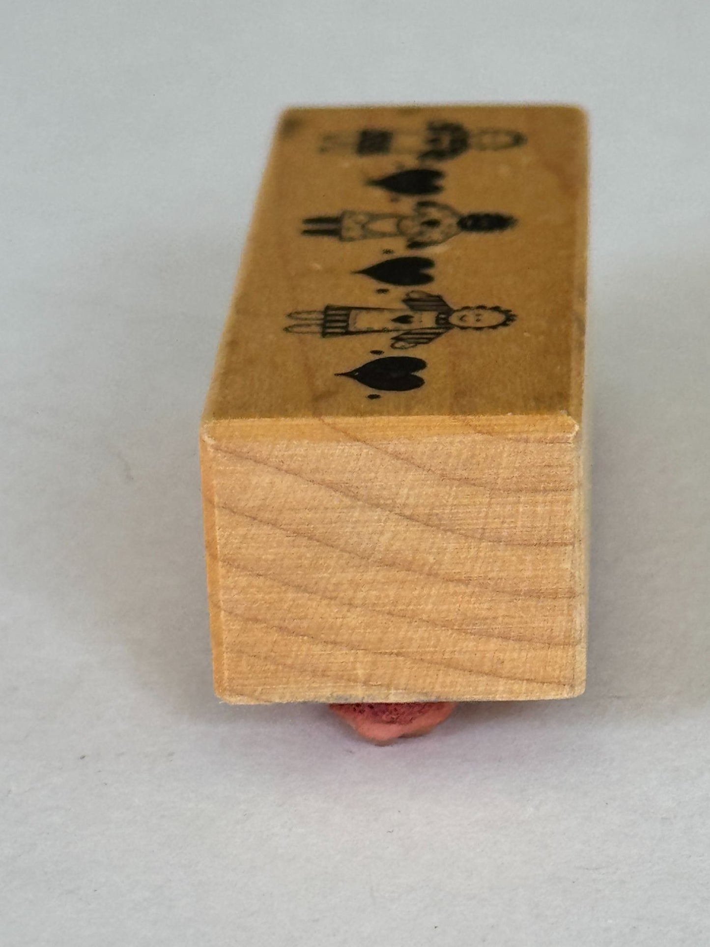 PSX Rubber Stamp Hearts Country Dolls Row Border Hearts Folk Art Card Making