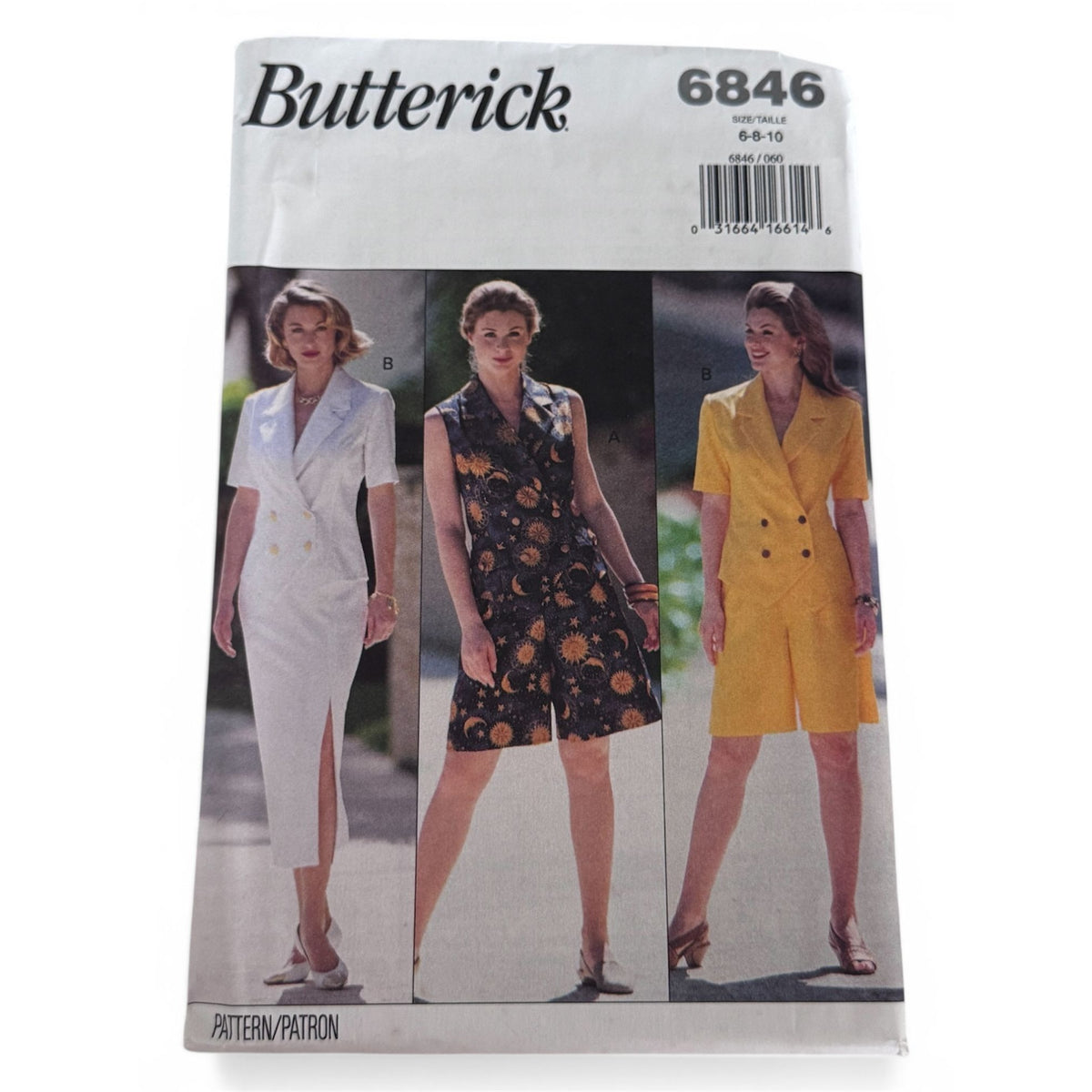 Butterick Sewing Pattern 6846 Summer Top Skirt 90s Resort Wear Minimal Chic 6-10 Uncut