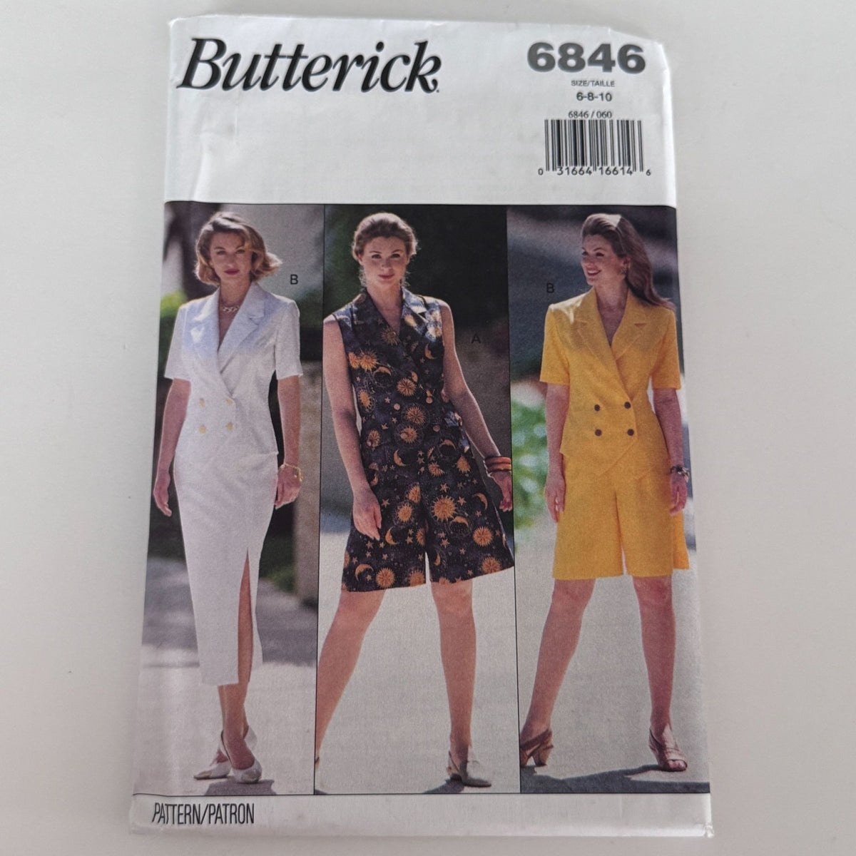 Butterick Sewing Pattern 6846 Summer Top Skirt 90s Resort Wear Minimal Chic 6-10 Uncut