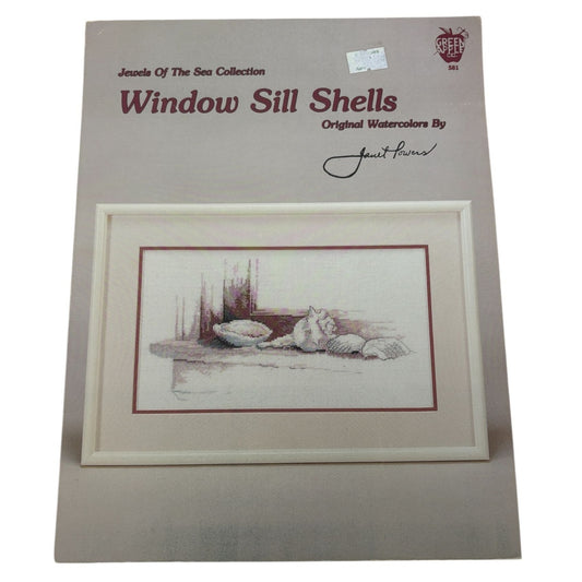 Green Apple Cross Stitch Pattern Window Sill Shells Seashell Jewels of the Sea