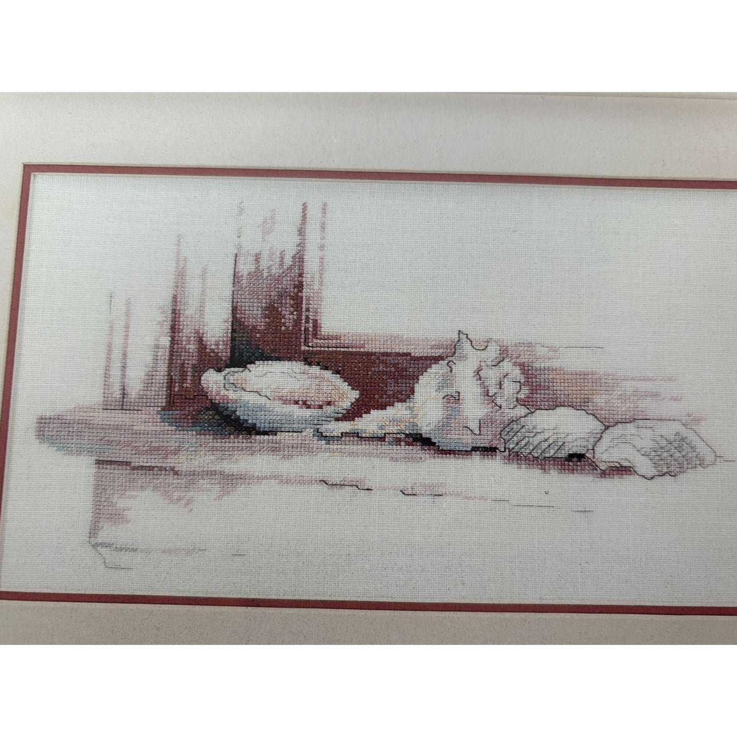 Green Apple Cross Stitch Pattern Window Sill Shells Seashell Jewels of the Sea