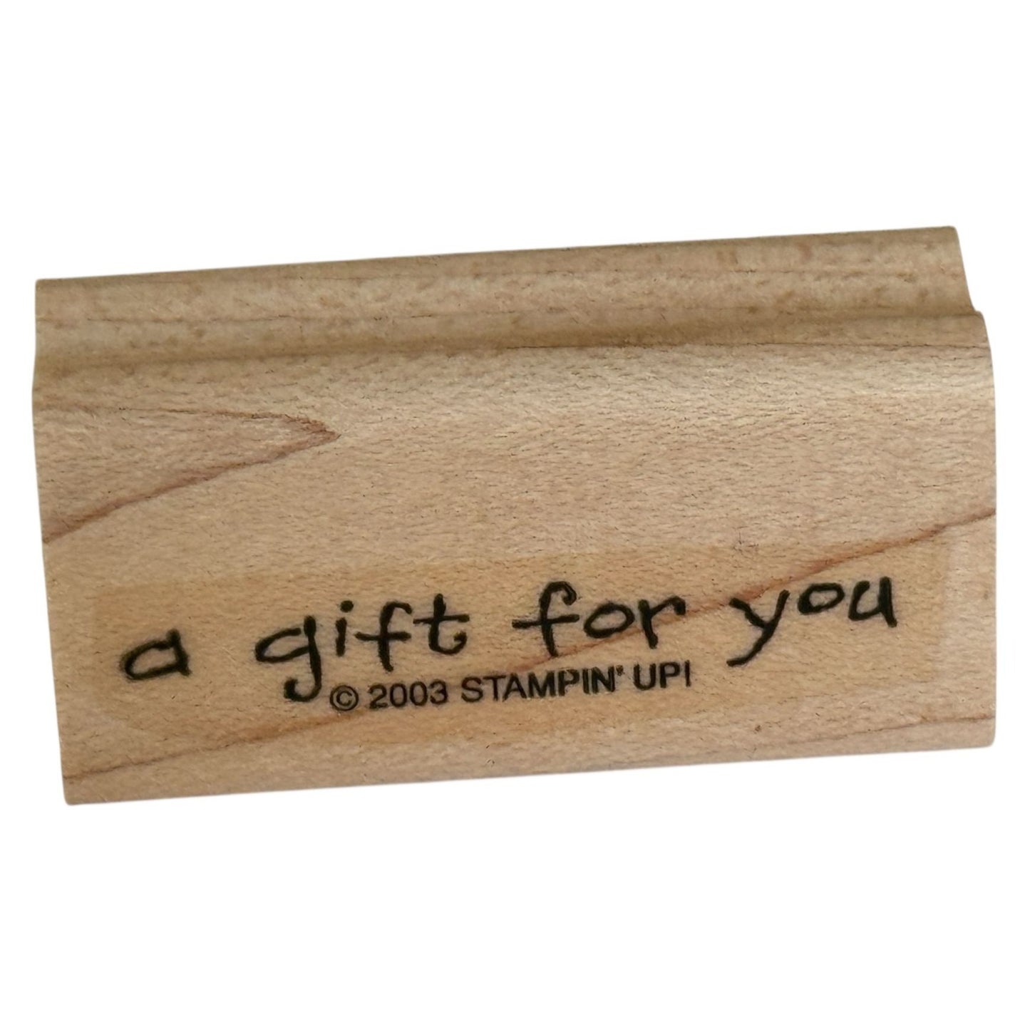 Stampin Up Rubber Stamp A Gift For You Gift Tag Card Making Present Craft Wooden