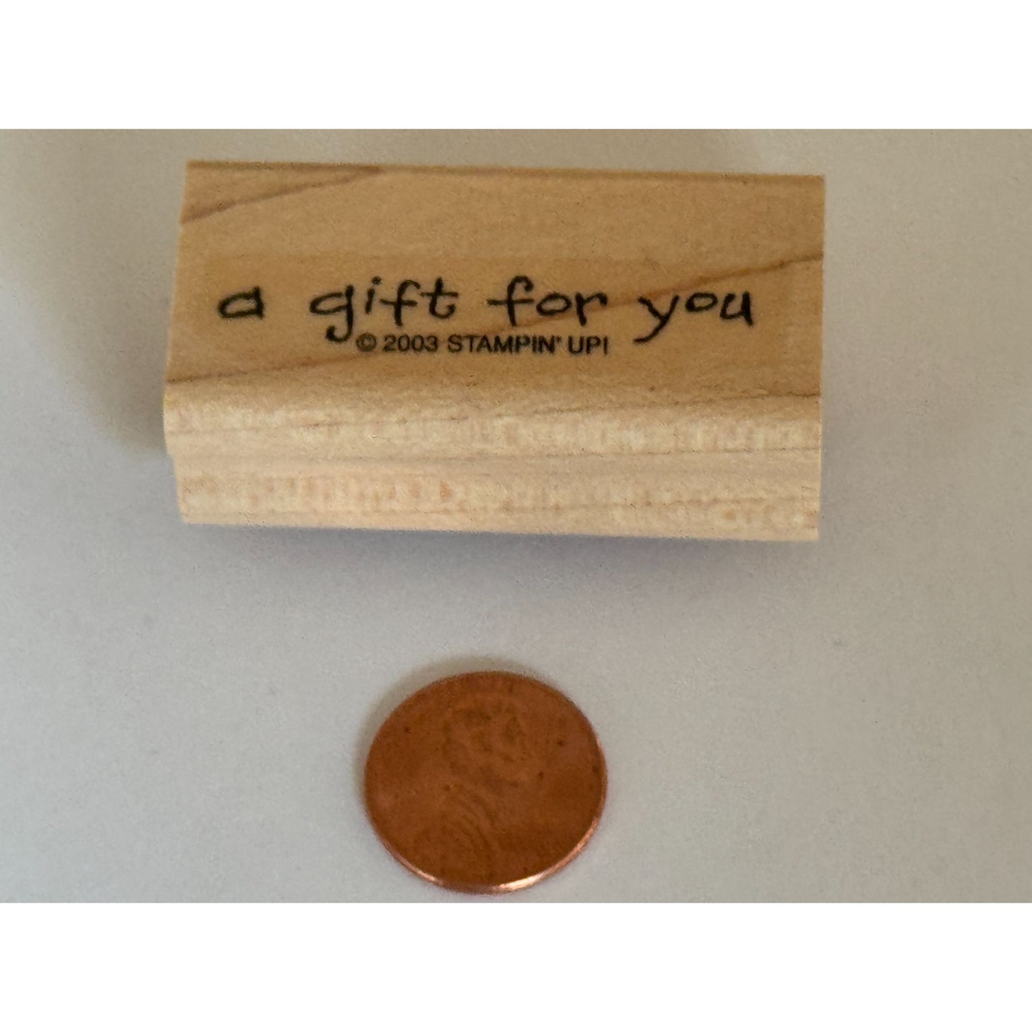 Stampin Up Rubber Stamp A Gift For You Gift Tag Card Making Present Craft Wooden