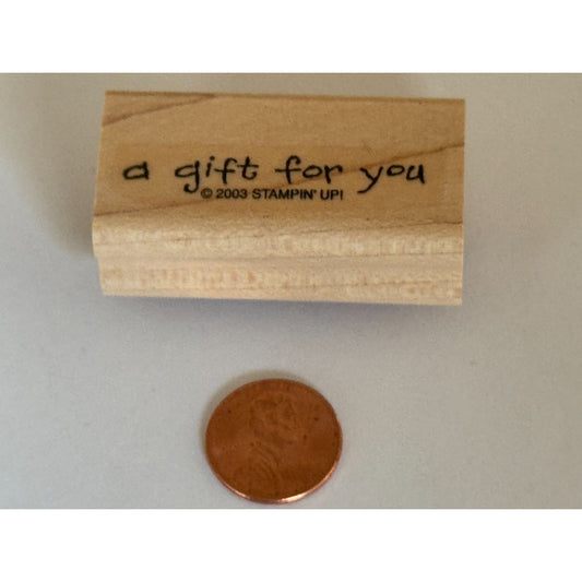 Stampin Up Rubber Stamp A Gift For You Gift Tag Card Making Present Craft Wooden