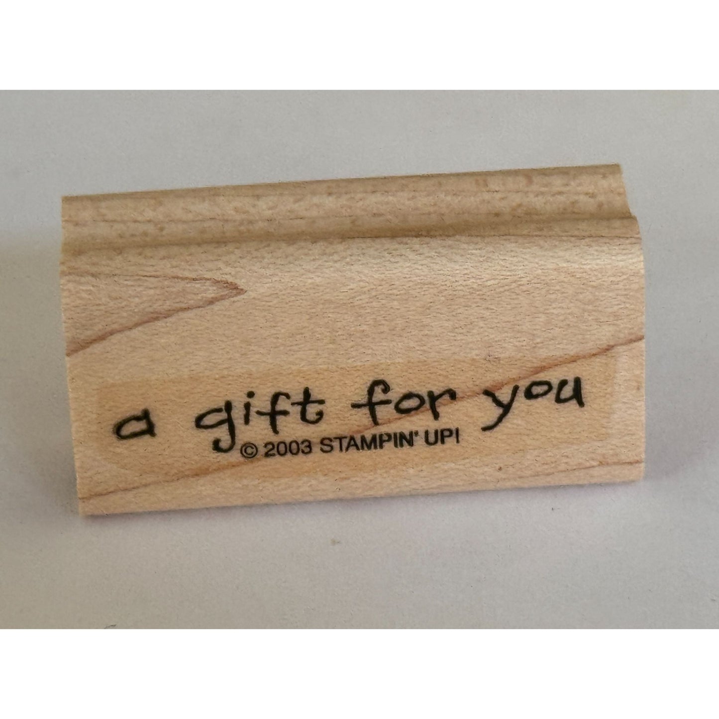 Stampin Up Rubber Stamp A Gift For You Gift Tag Card Making Present Craft Wooden