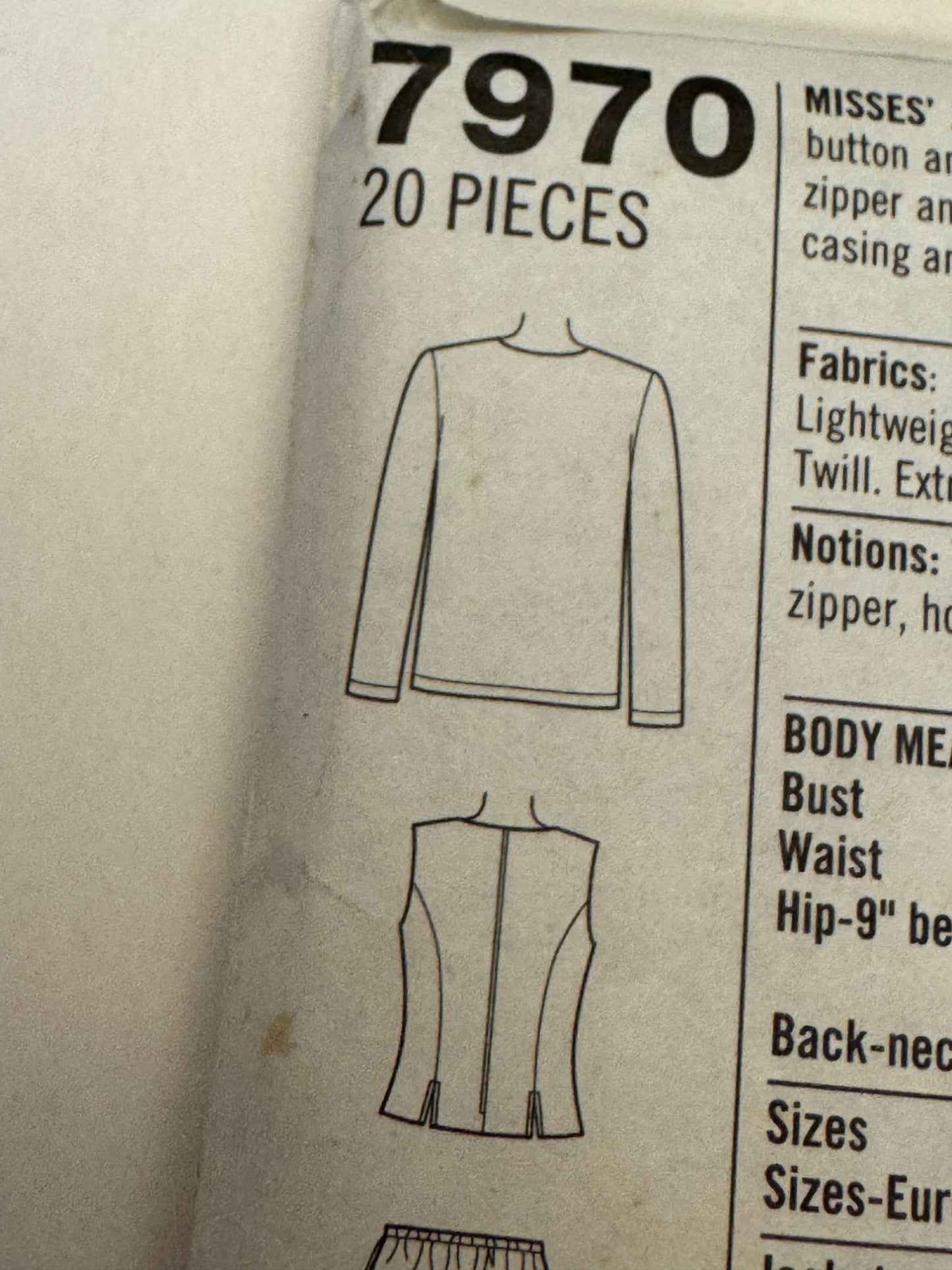 Simplicity Sewing Pattern 7970 Misses Jacket Top Pants Skirt Scoop Neck 16-20 UC