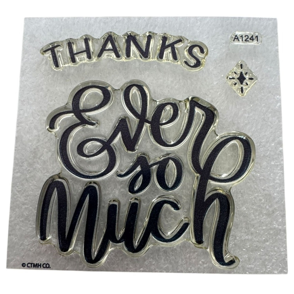 CTMH My Acrylix Acrylic Stamp Set A1241 Thanks Ever So Much Thank You Words Art