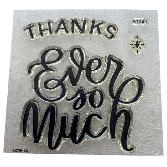 CTMH My Acrylix Acrylic Stamp Set A1241 Thanks Ever So Much Thank You Words Art
