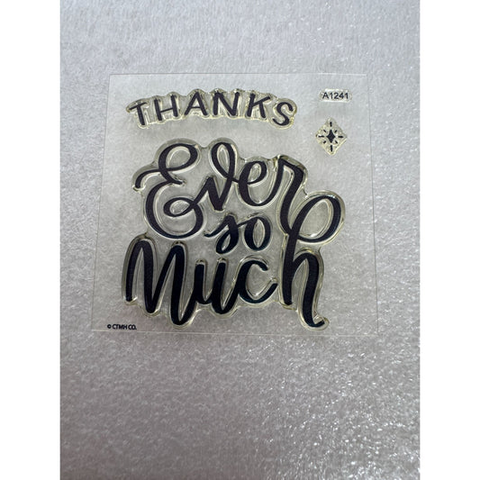 CTMH My Acrylix Acrylic Stamp Set A1241 Thanks Ever So Much Thank You Words Art