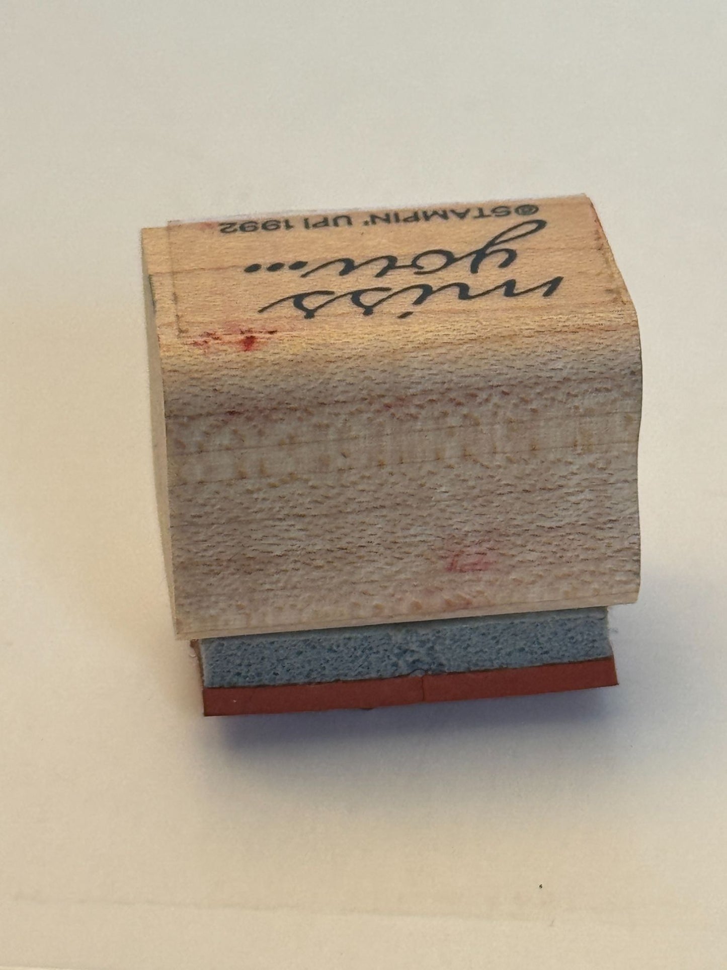 Stampin Up Rubber Stamp Miss You Card Making Words Sentiment Small Cursive Small