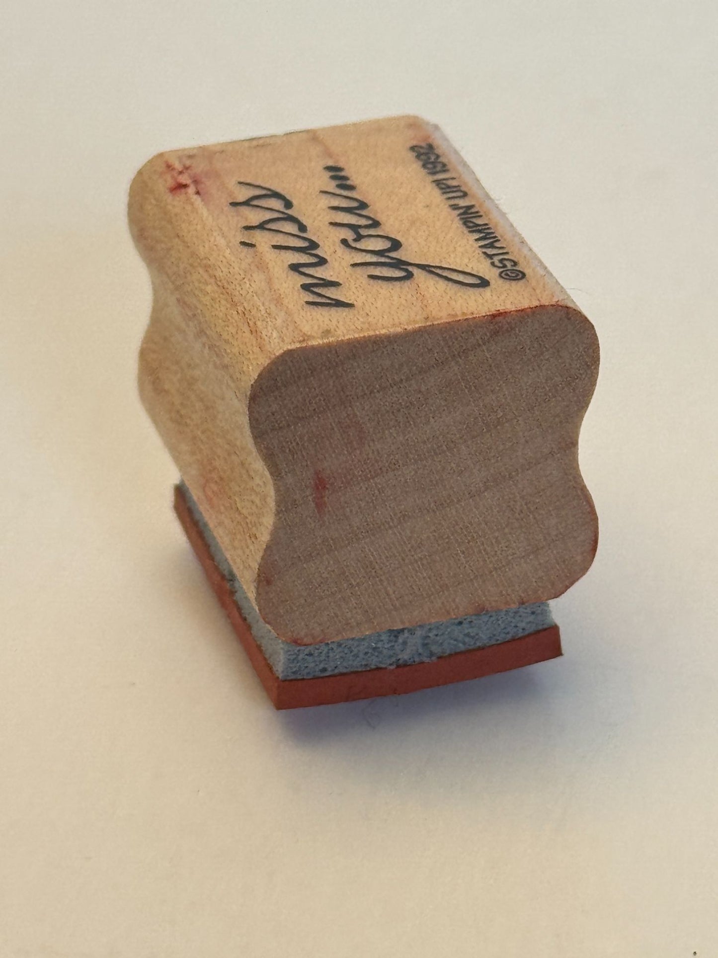 Stampin Up Rubber Stamp Miss You Card Making Words Sentiment Small Cursive Small