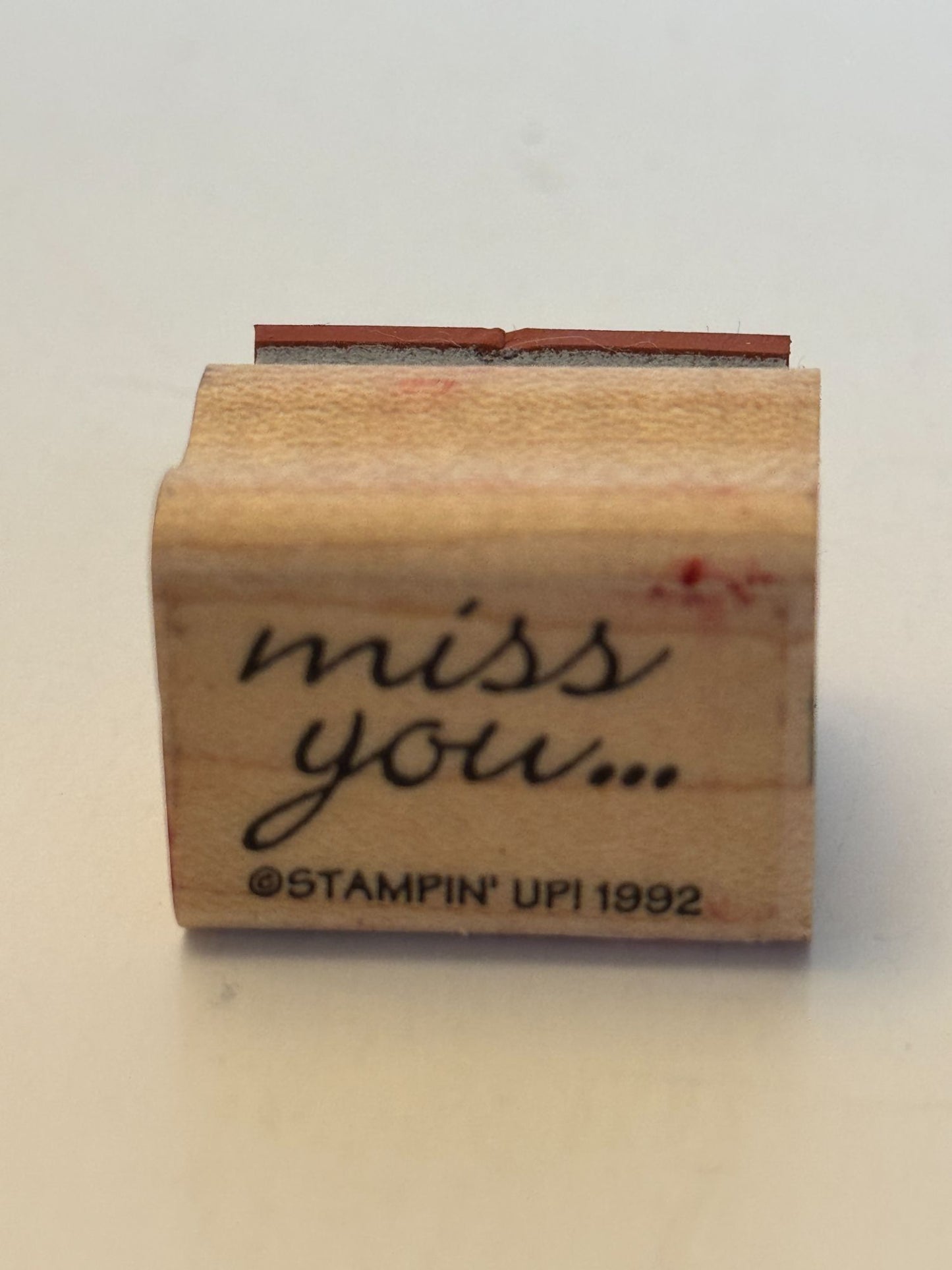Stampin Up Rubber Stamp Miss You Card Making Words Sentiment Small Cursive Small