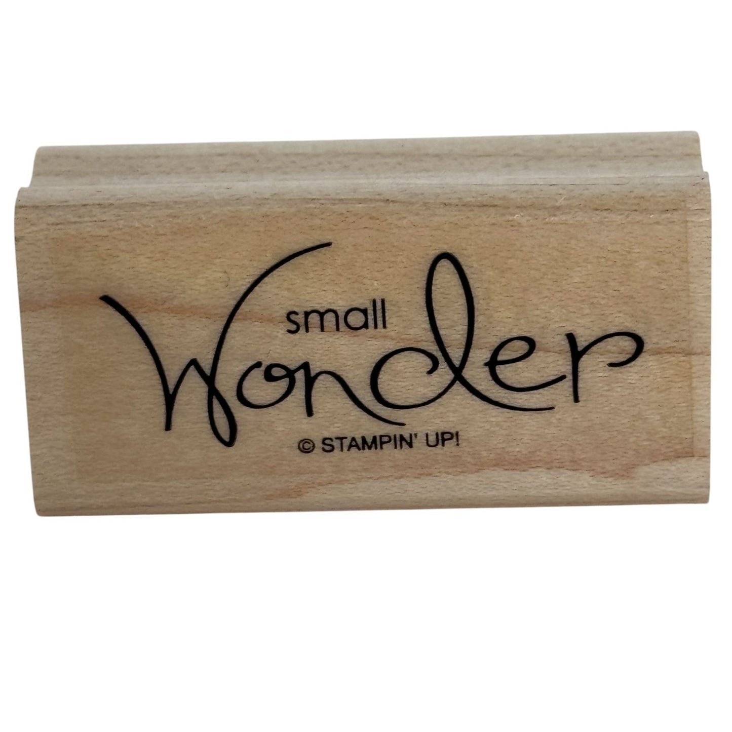Stampin Up Rubber Stamp Small Wonder Baby Sentiment Card Making Words Wood Mounted