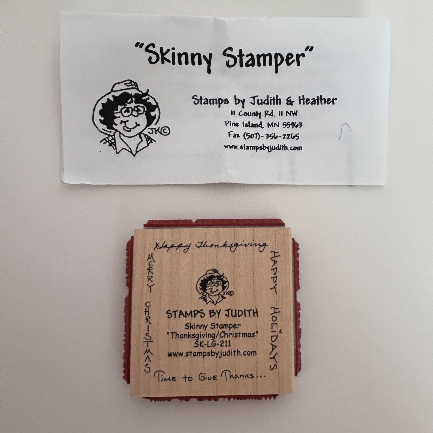 Judith Rubber Stamp Skinny Stamper Happy Thanksgiving Merry Christmas Words