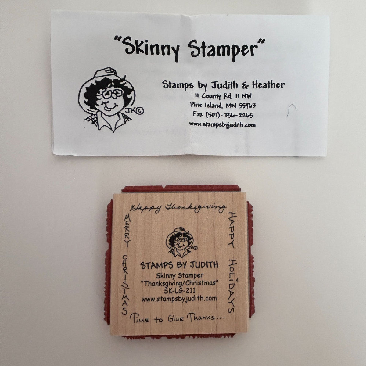 Judith Rubber Stamp Skinny Stamper Happy Thanksgiving Merry Christmas Words