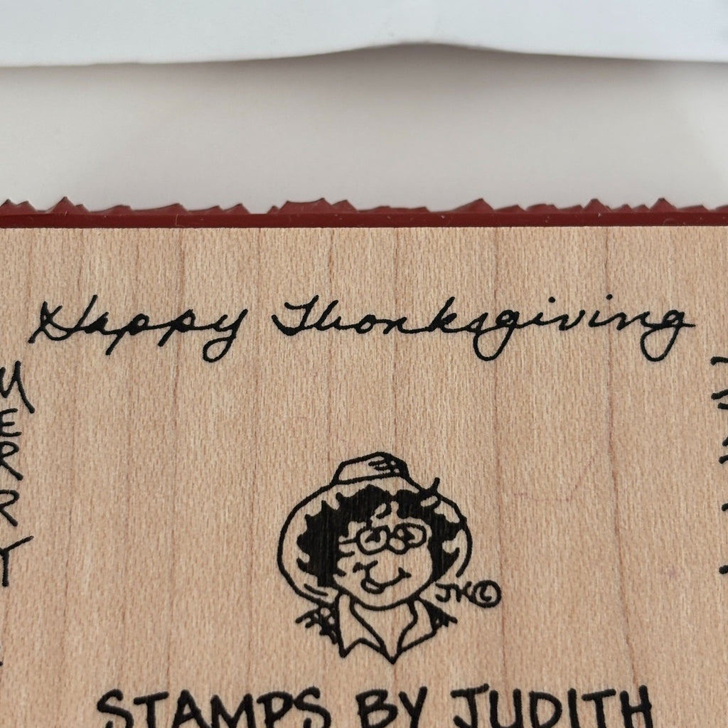 Judith Rubber Stamp Skinny Stamper Happy Thanksgiving Merry Christmas Words