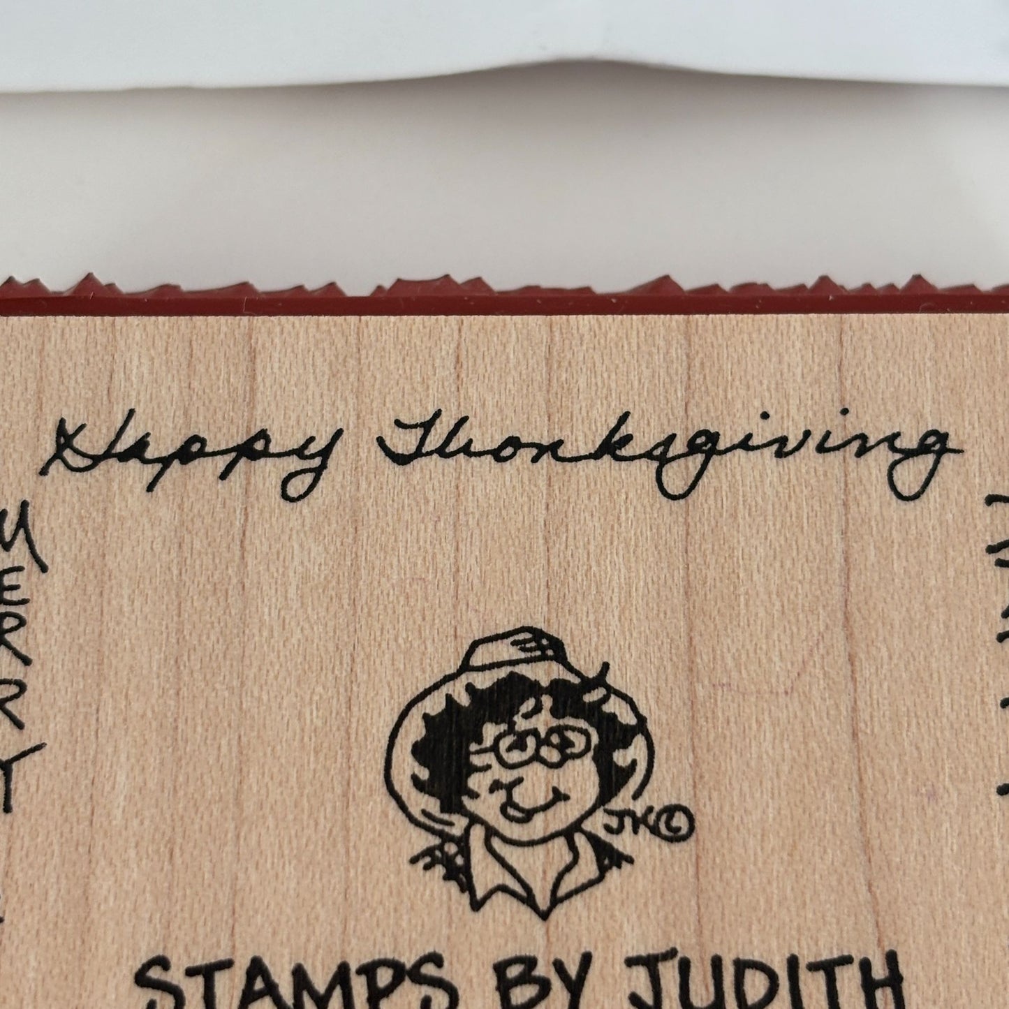 Judith Rubber Stamp Skinny Stamper Happy Thanksgiving Merry Christmas Words