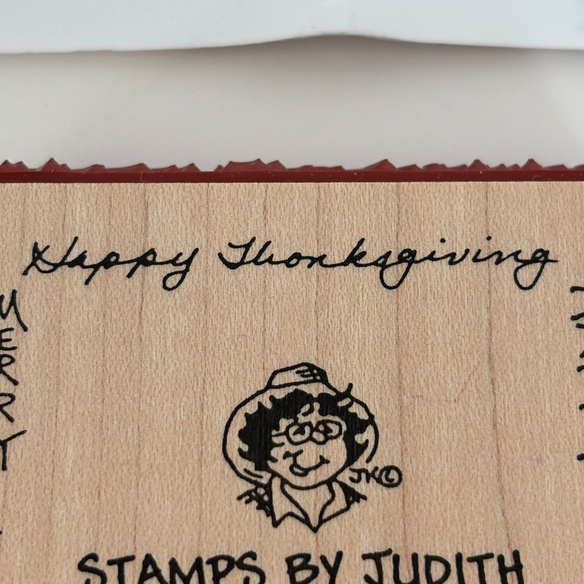 Judith Rubber Stamp Skinny Stamper Happy Thanksgiving Merry Christmas Words